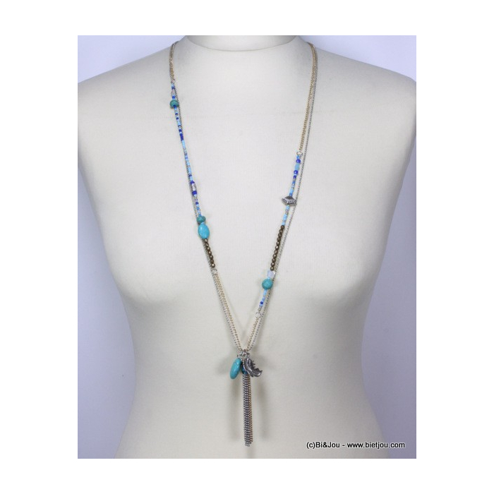 collier 0115124 bleu turquoise collier 0115124 bleu turquoise