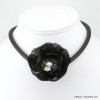collier fleur tissu silicone gomme caoutchouc 0117568 noir