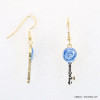 boucles d'oreilles vintage clef ancienne 0318027 bleu