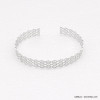 bracelet métal dentelle ouvert motif géométrique 0218538 argenté