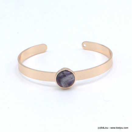 bracelet jonc ouvert pierre naturelle ronde 0218546