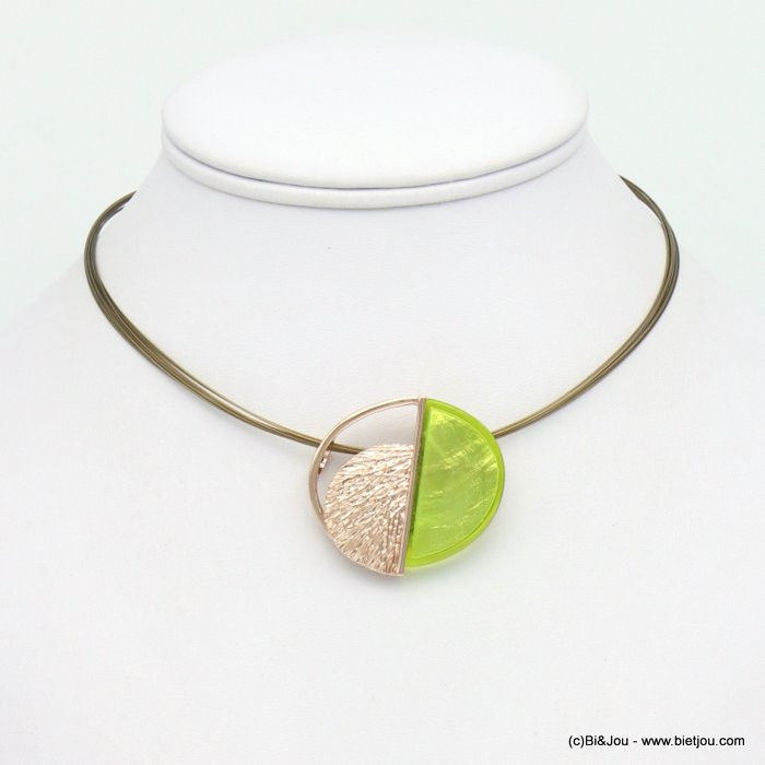 collier pendentif demi-lunes résine coloré métal câbles multi-brins femme 0119040 collier pendentif demi-lunes résine coloré métal câbles multi-brins femme 0119040