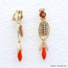 boucles d'oreilles bohème ovale métal cristal strass 0319030