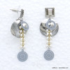 boucles d'oreilles bohème épi de blé émail filigrane pièce métal strass 0319036