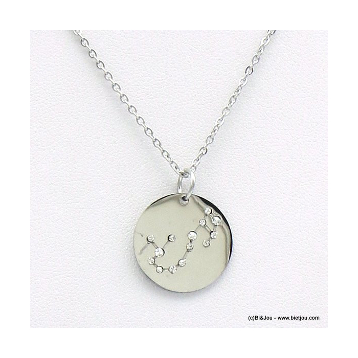 collier signe astrologique zodiaque constellation scorpion 0119243 argenté