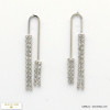Boucles d'oreilles pendantes franges strass métal 0319648-argenté