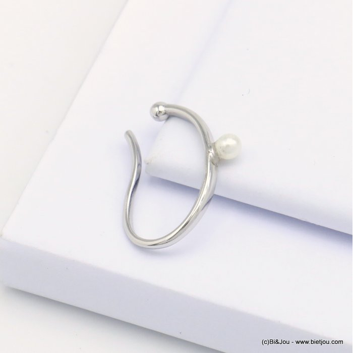 bijou d'oreille imitation perle acrylique minimaliste métal 0320122