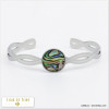 bracelet jonc ouvert abalone ormeau nacre torsadé acier inoxydable femme 0220035