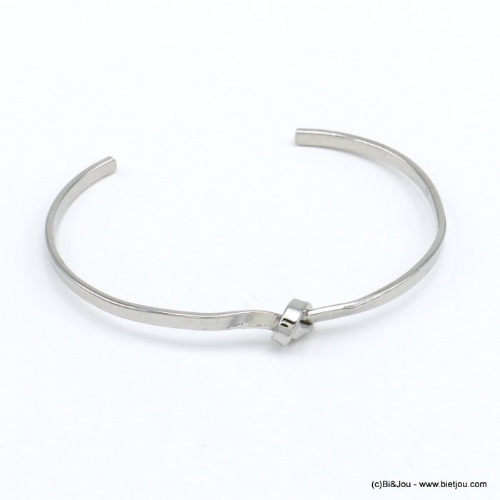 bracelet jonc ouvert noeud métal femme 0219039 argenté