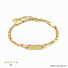 bracelet double-rang plaque rectangle acier inoxydable femme 0221014 orange