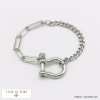 bracelet chaîne double maille fermoir à vis acier inoxydable femme 0221067
