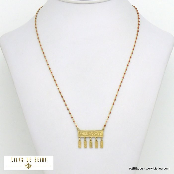 collier pendentif géométrique ésotérique acier inoxydable femme 0121506