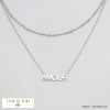 collier double rang pendentif AMOUR acier inoxydable femme 0121512