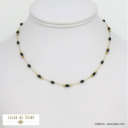 collier minimaliste cristal acier inoxydable femme 0121517