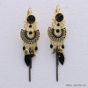 boucles d'oreille bohème métal émail cristal résine femme 0321502