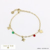 bracelet pampilles étoiles cristal acier inoxydable femme 0221572
