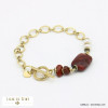 bracelet chaîne pierre naturelle perle eau douce fermoir T batonnet acier inoxydable femme 0221556