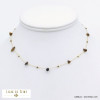 collier éclats billes pierre naturelle acier inoxydable femme 0121582