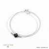 ensemble de 3 bracelets joncs ouvrables trèfle cristal acier inoxydable argenté femme 0221523 noir