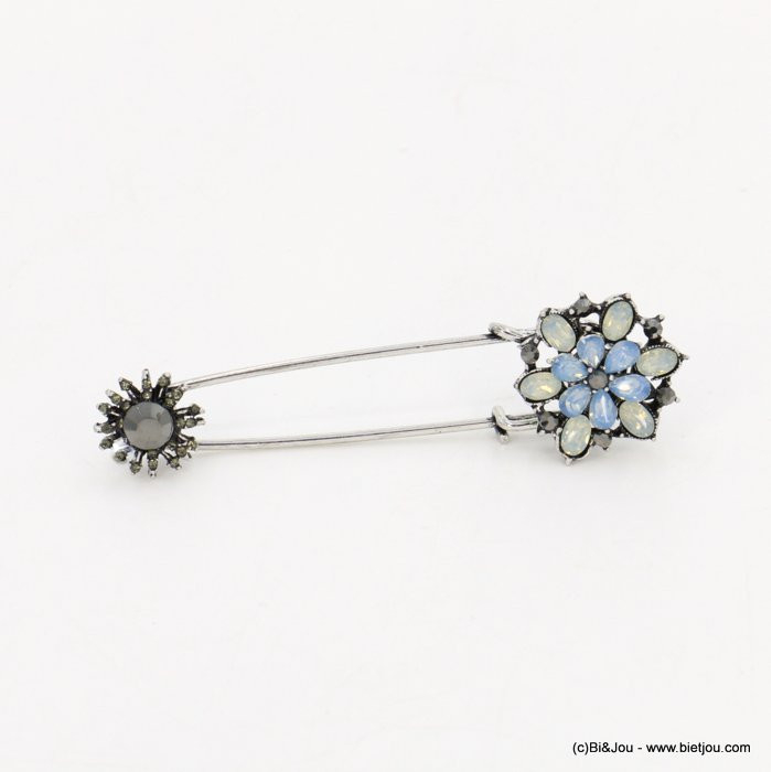 broche épingle à nourrice baroque métal fleur strass cristal femme 0518501