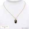 collier acier inoxydable pendentif pierre naturelle feuille femme 0122010