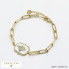 bracelet acier inoxydable abeille émail chaîne mousqueton trombone femme 0222020