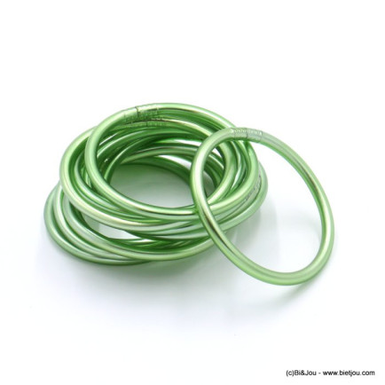 12 bracelets jonc Bouddhiste épais porte-bonheur silicone 0222124