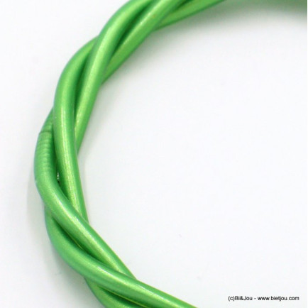 bracelet jonc Bouddhiste tressé porte-bonheur silicone 0222092 vert