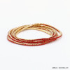 accumulation 5 bracelets élastiques en strass couleur unie métal 2mm 0222128