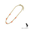 chaine de cheville acier inoxydable double-chaines cristal femme 0222129 orange