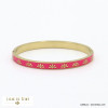 bracelet jonc ouvrable acier inoxydable fleurs émail femme 0222067