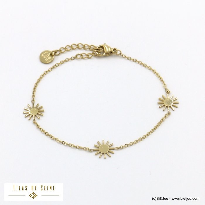 bracelet acier inoxydable soleil rayonnant femme 0222071