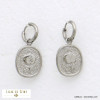 mini boucles d'oreille fleur gravée acier inoxydable femme 0321060