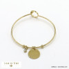 bracelet jonc fin acier inoxydable minimaliste pampille ronde femme 0222103