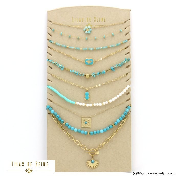 ensemble de 10 colliers acier inoxydable fleur abeille ourson guimauve perles billes pierre femme 0122131 ensemble de 10 colliers acier inoxydable fleur abeille ourson guimauve perles billes pierre femme 0122131