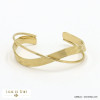 bracelet jonc ouvert acier inoxydable entrelacé moderne contemporain femme 0222140