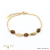 bracelet acier inoxydable intercalaires ovales cabochon pierre naturelle chaîne maille rectangle femme 0222505