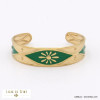 bracelet jonc ouvert acier inoxydable vintage fleur marguerite résine époxy femme 0222523