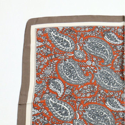 carré effet satiné motif cachemire vintage touché soie polyester femme 0722515 taupe