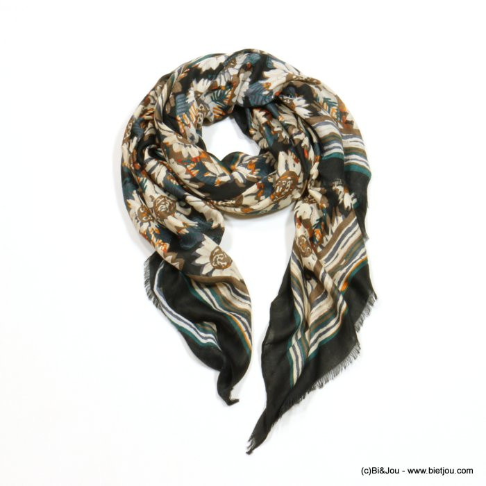 foulard motif fleurs femme 0722520