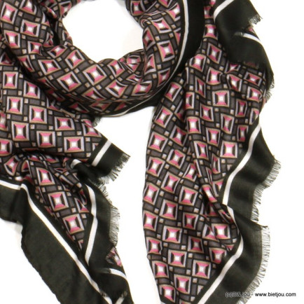foulard motif géométrique femme 0722524 noir
