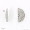 Boucles d'oreilles aztèques bouclier gravé en acier inoxydable 0322504 argenté