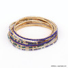 Bracelets fins élastiques à strass multicolores 0222560 bleu foncé