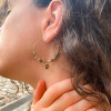 boucles d'oreilles créoles acier inoxydable rondelles pierre pendentif strass femme 0322532