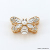 Broche abeille aimantée métal strass perle acrylique émail 0522513 doré