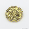 Broche aimantée antique ronde métal strass 0522517 doré