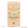 Ensemble de 10 colliers acier inoxydable strass pierre perle verre émail femme 0122593 vert