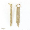 Boucles d'oreilles pendantes longues franges mini billes en acier inoxydable 0322590 doré