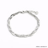 Bracelet chaîne maille plate serpent tressée acier inoxydable femme 0222568 argenté