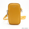 Pochette smartphone Flora&Co simili-cuir grainé 2 compartiments zippés 0923014 jaune